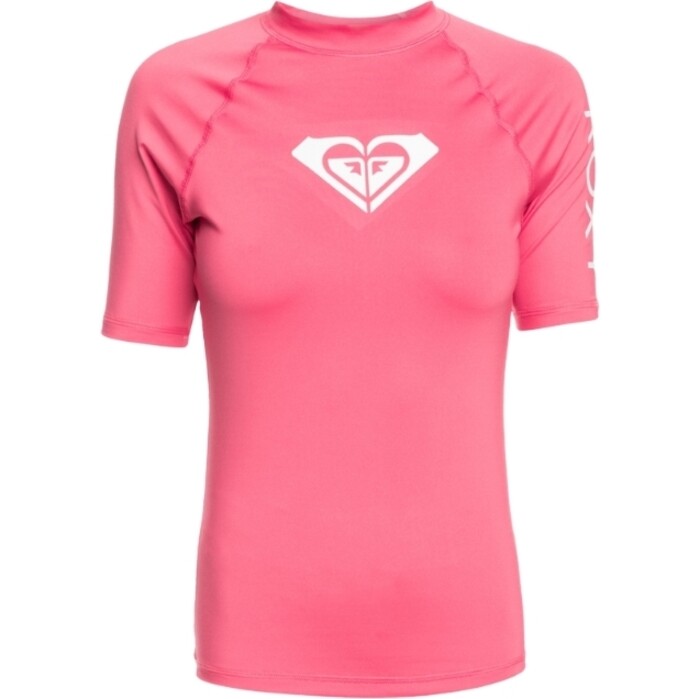 2024 Roxy Womens Wholehearted Short Sleeve Rash Vest ERJWR03548 - Shocking Pink